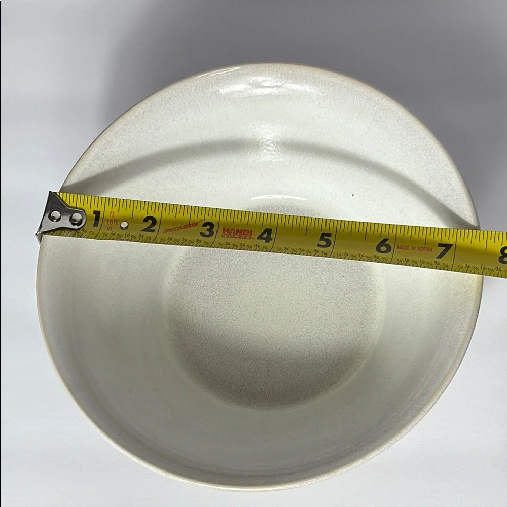 Retired Pier 1 Speckled Stoneware White Ceramic Round Bowl‎